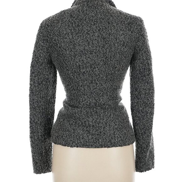 Gorgeous Zara Basics Gray Tie Front Boucle Jacket Perfect for Fall - Picture 2 of 4